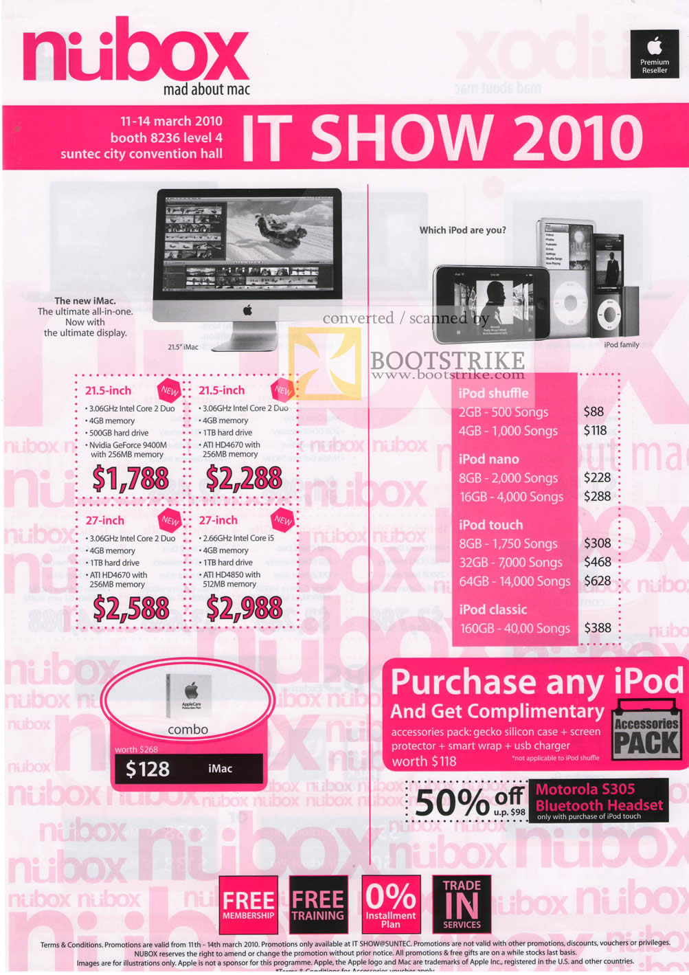 IT Show 2010 price list image brochure of Apple Nubox IMac IPod Shuffle Nano Touch Classic