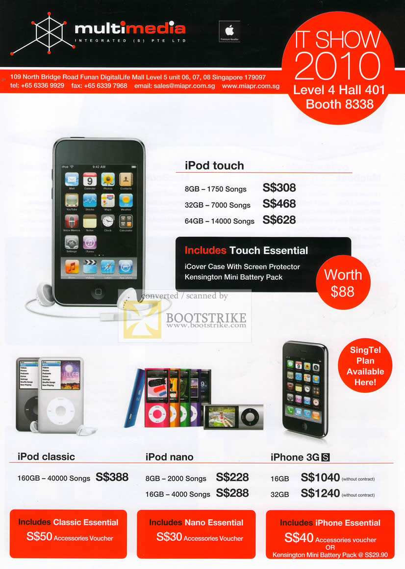 IT Show 2010 price list image brochure of Apple IPod Touch Classic Nano 3G S Multimedia Integrated