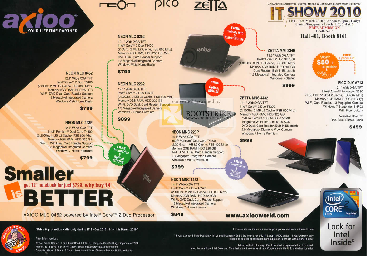 IT Show 2010 price list image brochure of Axioo Notebooks Neon MLC 0452 223P 0252 2232 MNC 223P 1232 Zetta Mmi 2340 MNS 4432 Pico DJV A713
