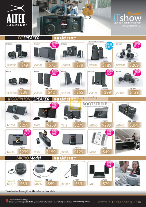 IT Show 2010 price list image brochure of Ban Leong Altec Lansing Speakers IPod IPhone Micro Model