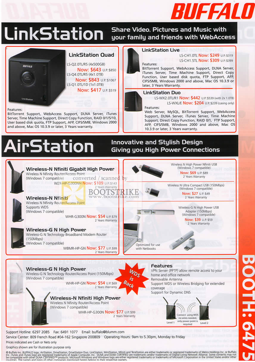 IT Show 2010 price list image brochure of Buffalo LinkStation AirStation NAS Quad Live Duo Wireless N Nfiniti High Power