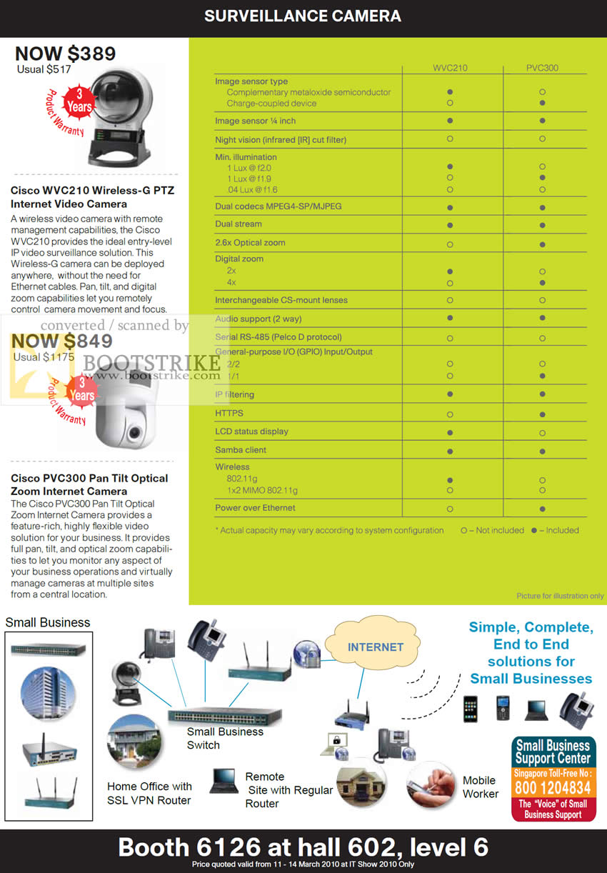 IT Show 2010 price list image brochure of Cisco Survillance Camera WVC210 Wireless G PTZ PVC300