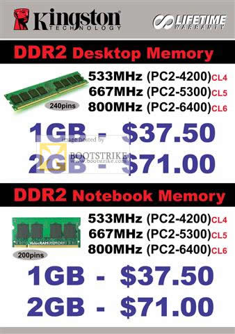 IT Show 2010 price list image brochure of Convergent Systems Kingston DDR2 Desktop Memory Notebook Memory PC2