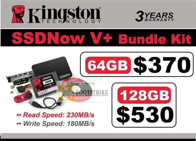 IT Show 2010 price list image brochure of Convergent Systems Kingston SSDNow V Bundle Kit 64GB 128GB
