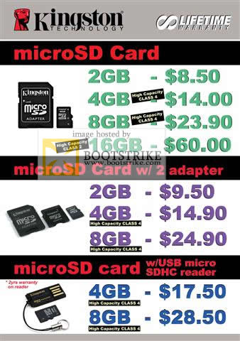 IT Show 2010 price list image brochure of Convergent Systems Kingston MicroSD Memory Cards Card Reader