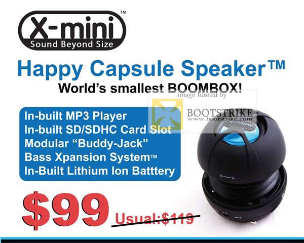 IT Show 2010 price list image brochure of Convergent Systems X Mini Happy Capsule Speaker