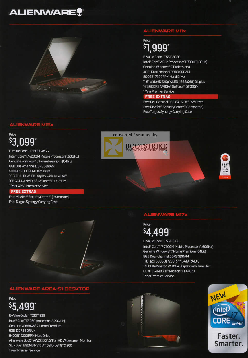 IT Show 2010 price list image brochure of Dell Alienware Notebooks M11X M15x M17x Desktop Area 51