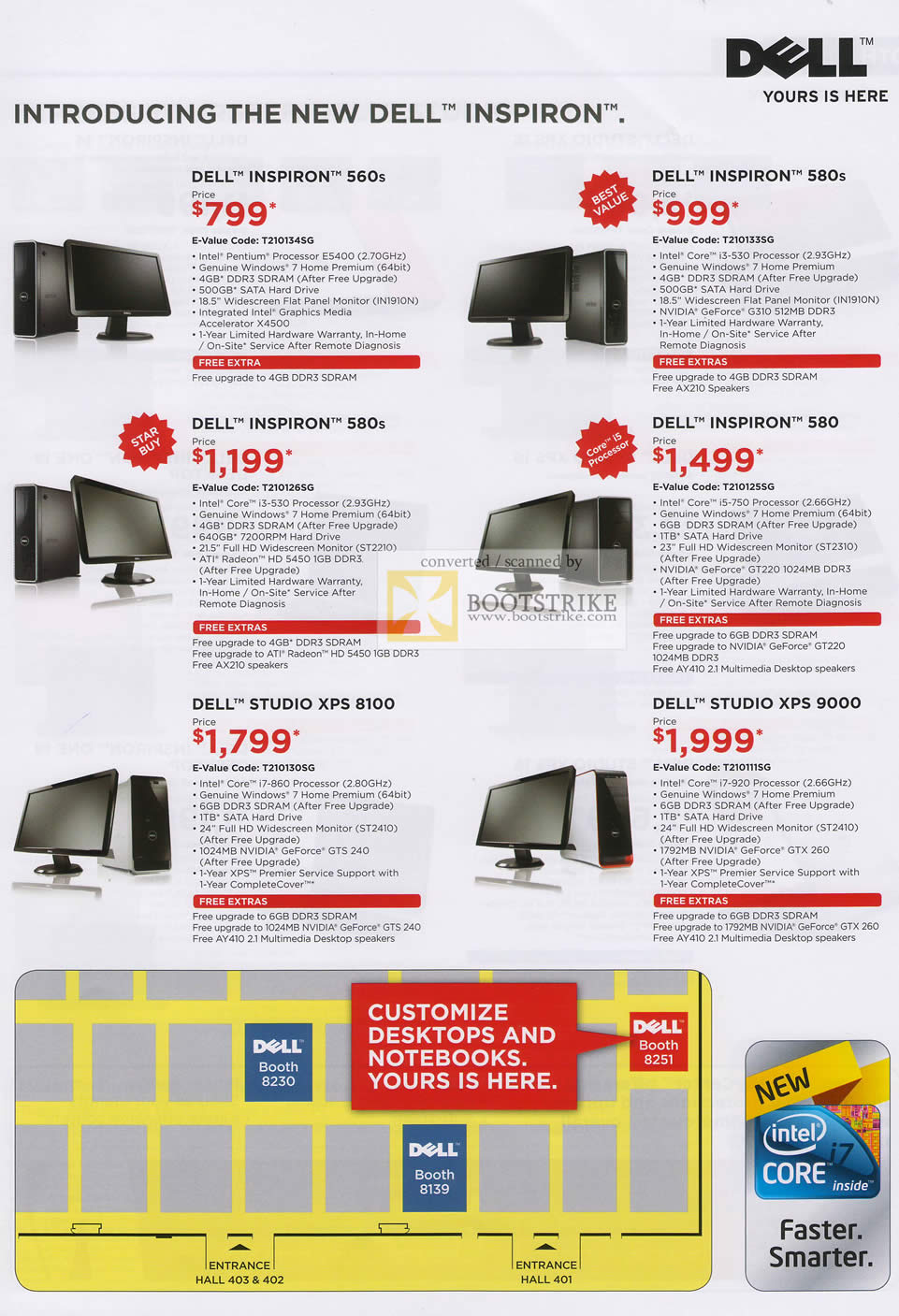 IT Show 2010 price list image brochure of Dell Desktops Inspiron 560s 580s XPS 8100 9000