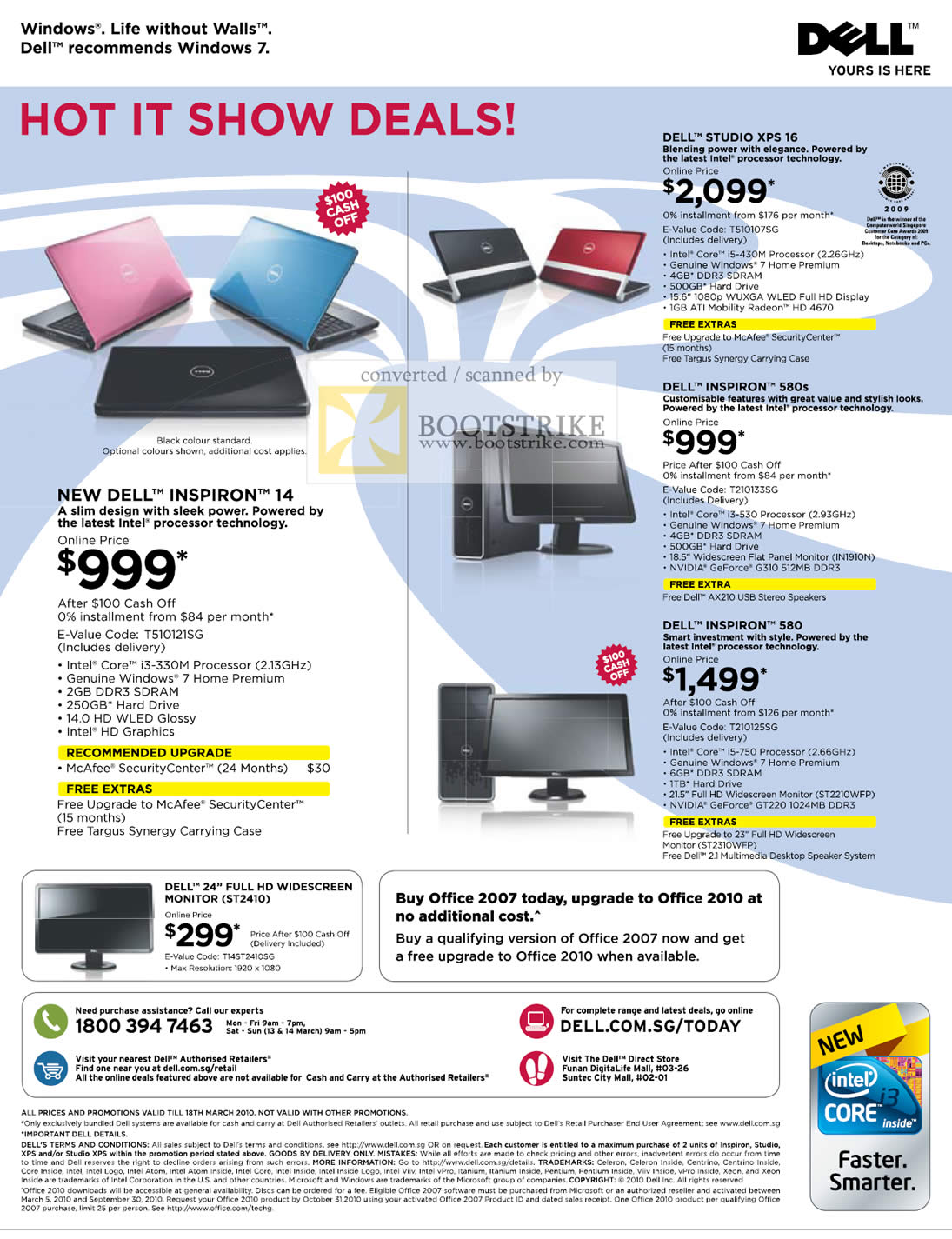IT Show 2010 price list image brochure of Dell Desktops Notebooks Studio XPS 16 Inspiron 14 580s 580 LCD Monitor