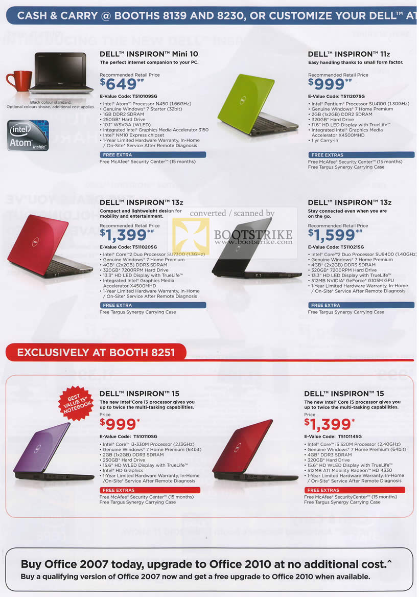 IT Show 2010 price list image brochure of Dell Notebooks Inspiron Mini 10 11z 13z 15