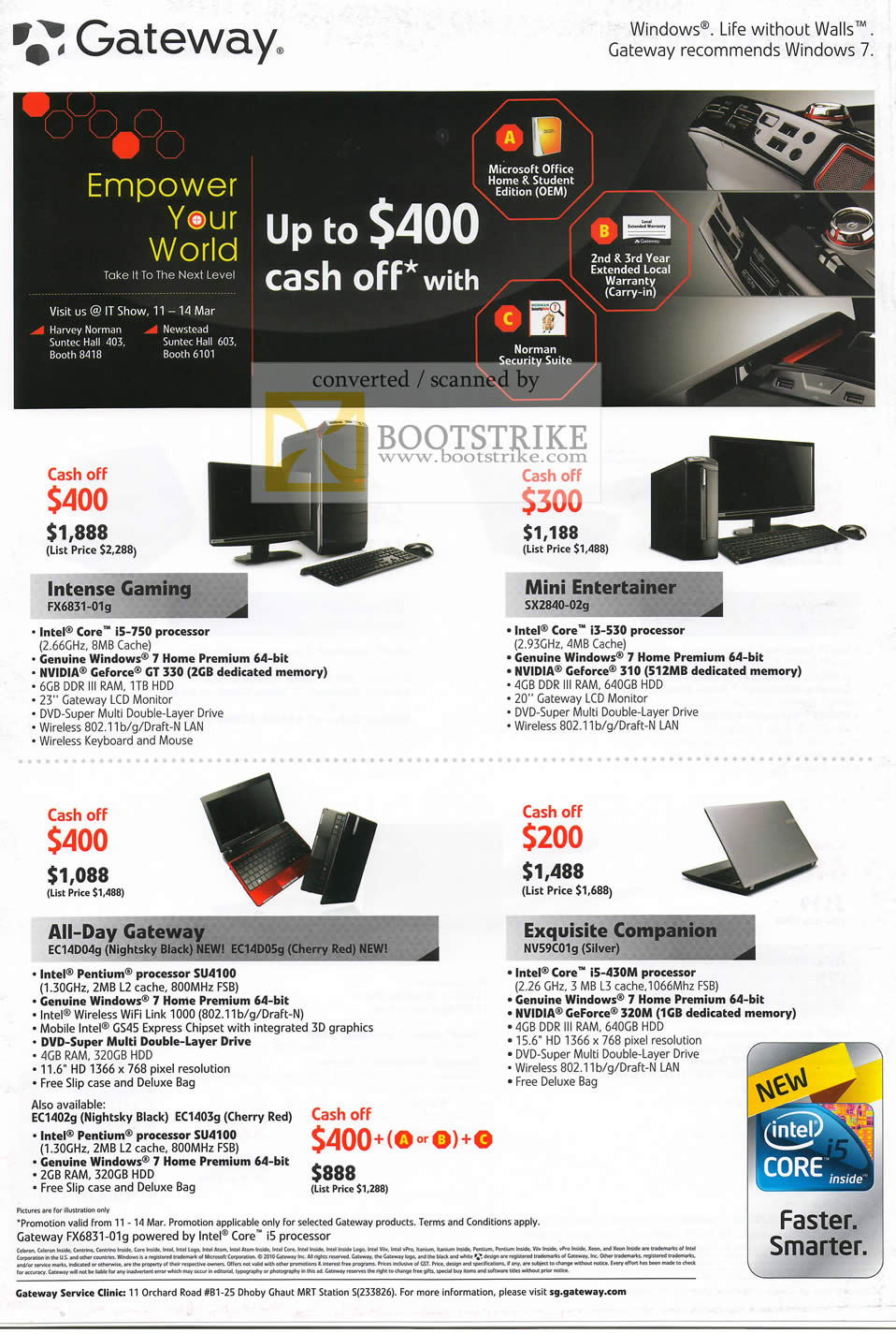 IT Show 2010 price list image brochure of Gateway Desktops FX6831 01g SX2840 02g EC14D04g NV59C01g