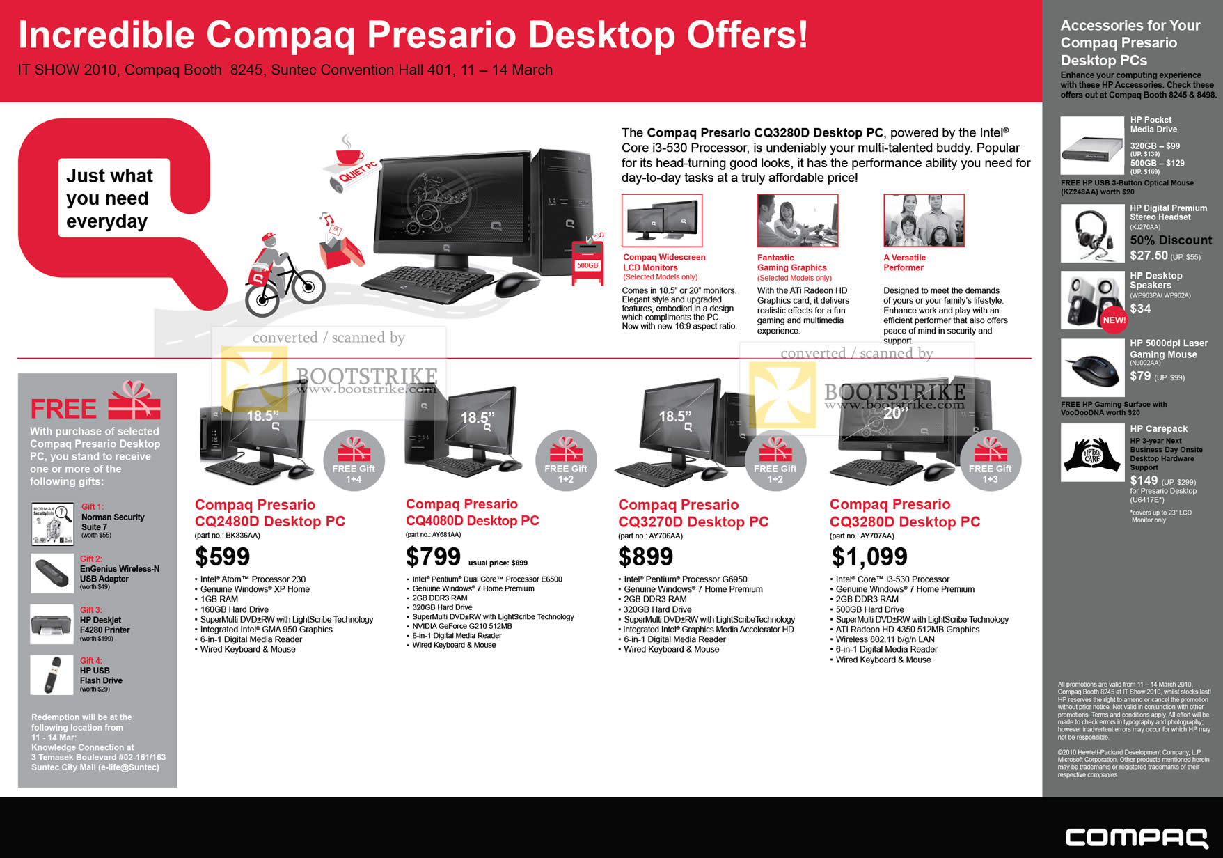 IT Show 2010 price list image brochure of HP Compaq Presario Desktop CQ3280D CQ2480D CQ4080D CQ3270D Desktop PC
