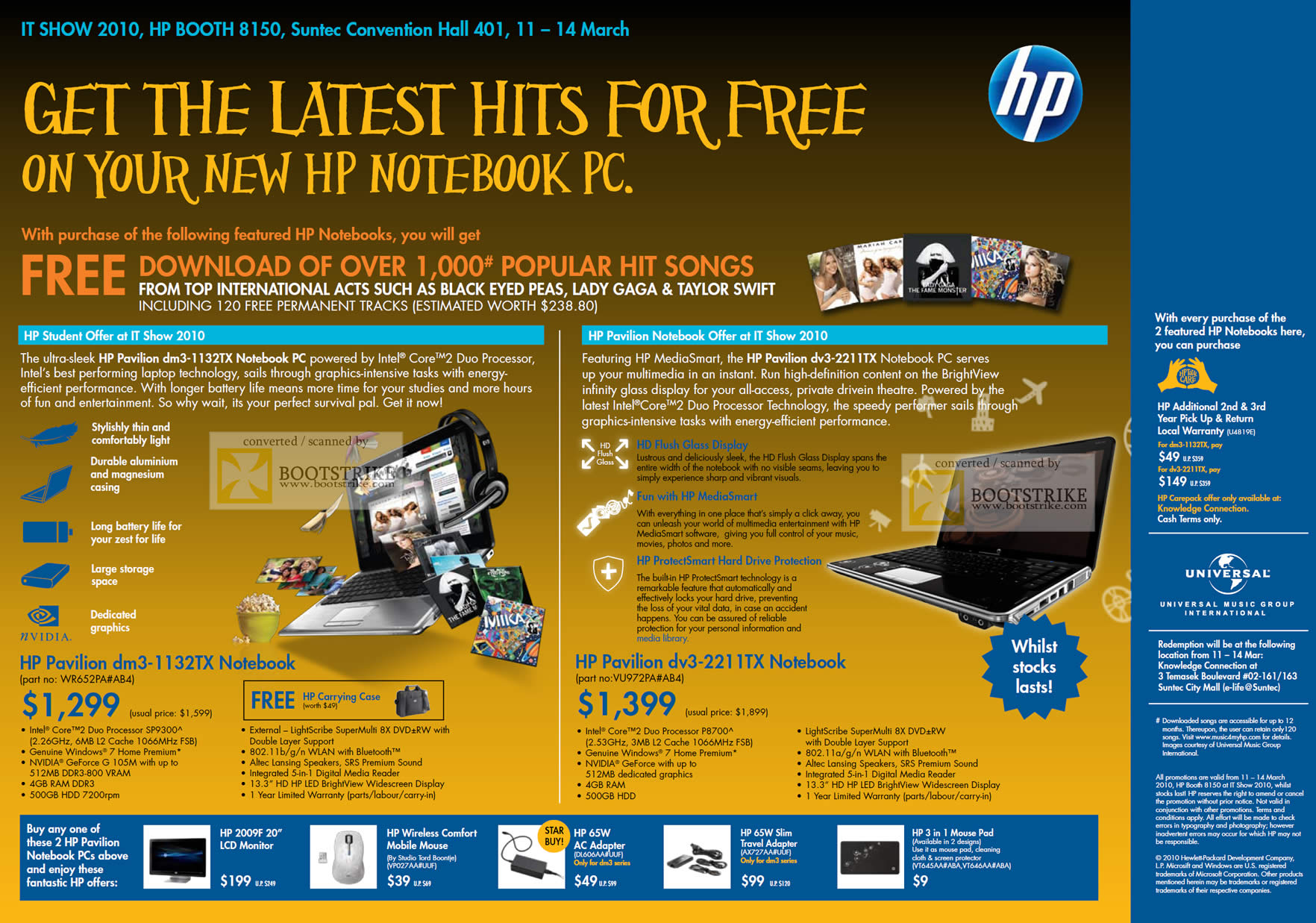 IT Show 2010 price list image brochure of HP Pavilion Notebooks DM3 1132TX DV3 2211TX
