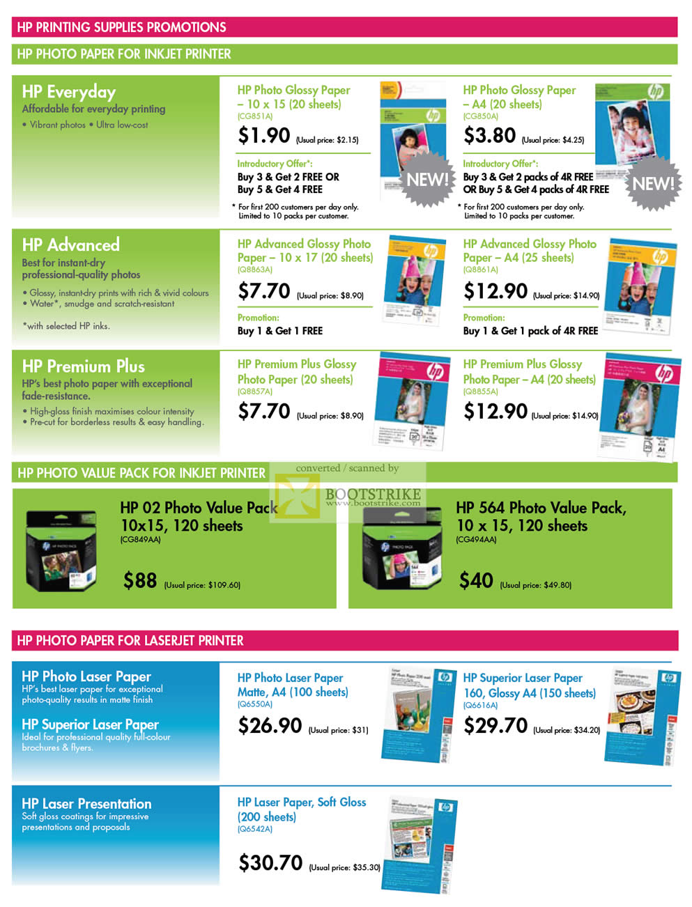 IT Show 2010 price list image brochure of HP Printing Supplies Paper Photo Superior Laser