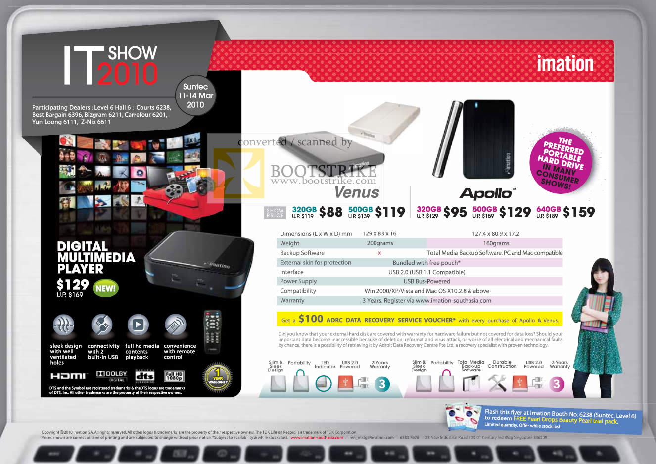 IT Show 2010 price list image brochure of Imation External Storage Drive Venus Apollo Media Player