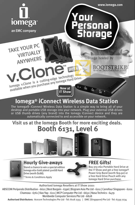 IT Show 2010 price list image brochure of Iomega V Clone Hard Drive IConnect Wireless Data Station