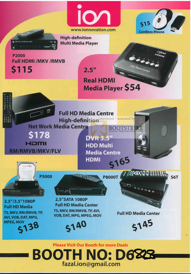 IT Show 2010 price list image brochure of Ion Media Player P2000 HDMI DVR P5000 P8000 S6T