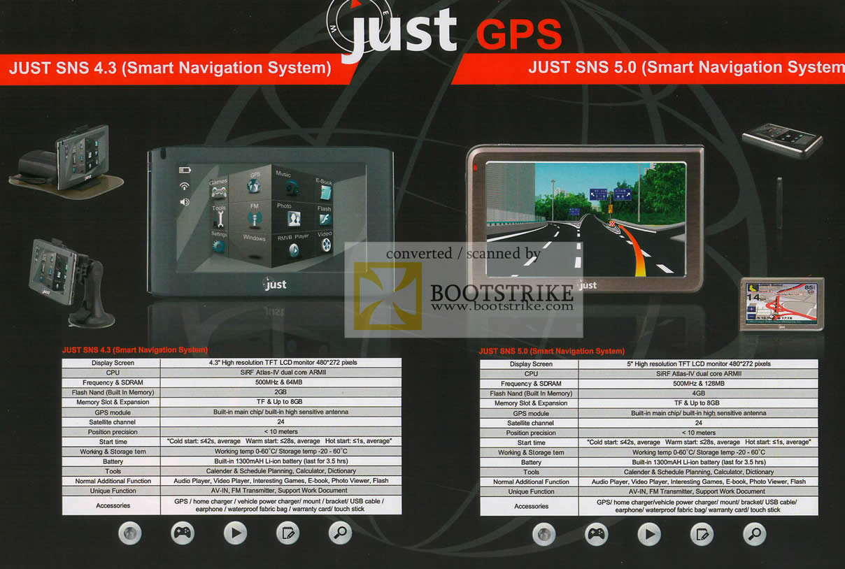 IT Show 2010 price list image brochure of Just GPS Smart Navigaton System SNS 4 3 5 0 1