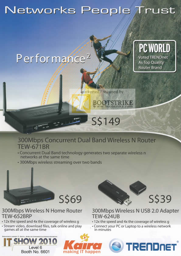 IT Show 2010 price list image brochure of Kaira Trendnet Wireless N Router TEW 671BR 652BRP 624UB