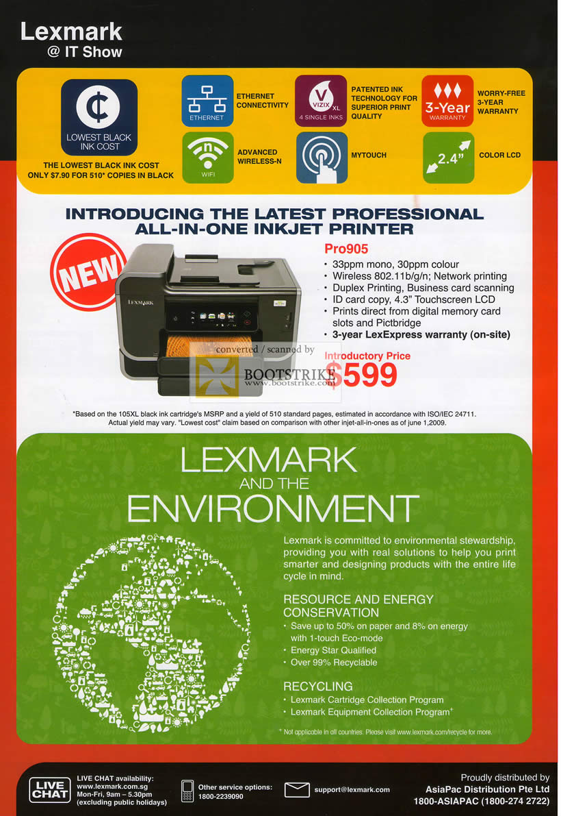 IT Show 2010 price list image brochure of Lexmark Pro905 Professional All In One Inkjet Printer