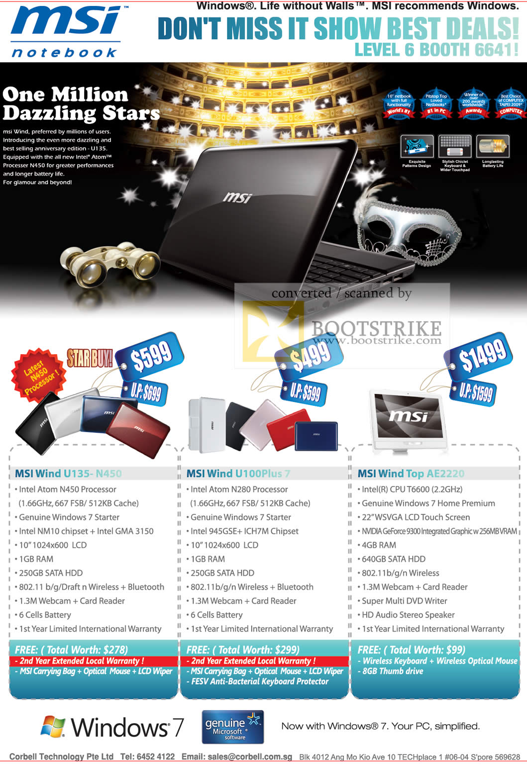 IT Show 2010 price list image brochure of MSI Notebook Netbook Wind U135 N450 U100Plus 7 Top AE2220