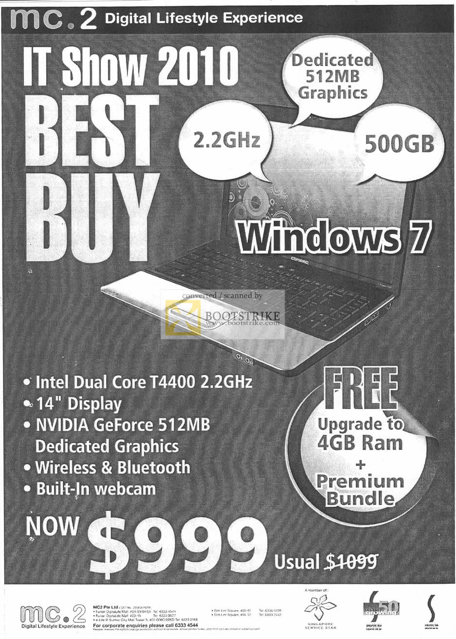 IT Show 2010 price list image brochure of Mc2 Notebook