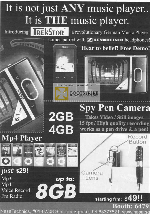 IT Show 2010 price list image brochure of Nasa Technics TrekStor Mp4 Player Spy Pen Camera