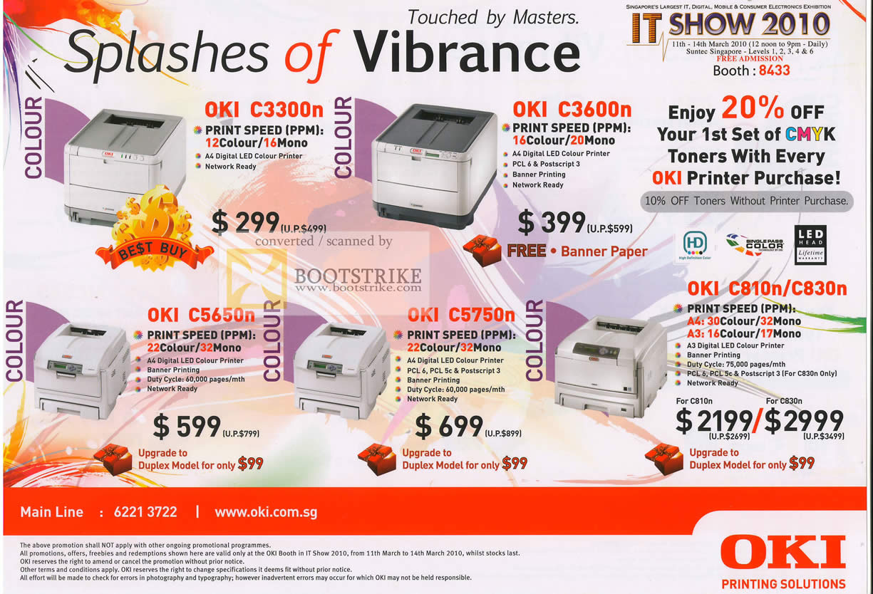 IT Show 2010 price list image brochure of Oki Printers C3300n C3600n C5650n C5750n C810n C830n