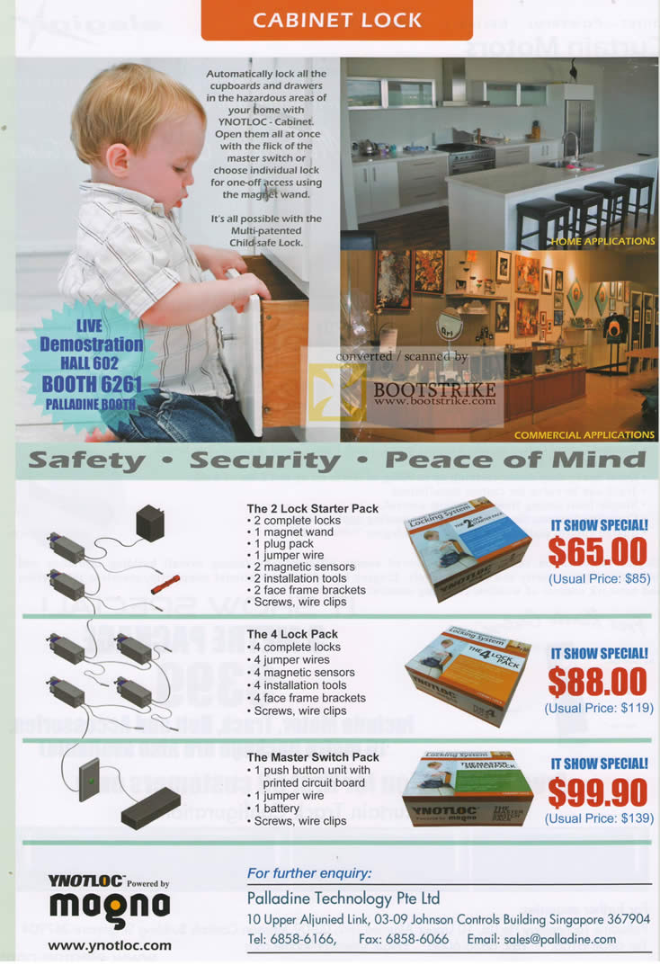 IT Show 2010 price list image brochure of Palladine Technology Cabinet Locks Starter Pack Master Switch