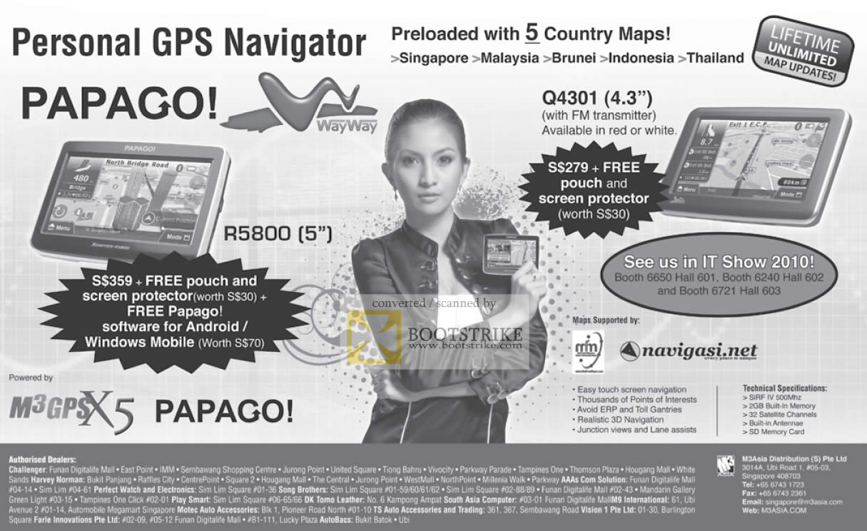 IT Show 2010 price list image brochure of Papago Personal GPS Navigator R5800 Q4301