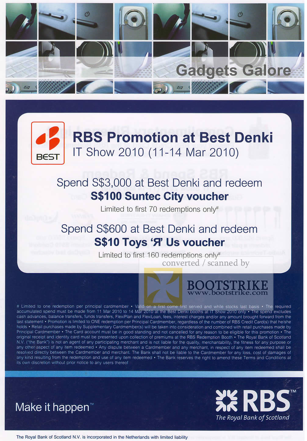 IT Show 2010 price list image brochure of RBS Credit Cards Best Denki Promotion Toys R Us Suntec City Voucher