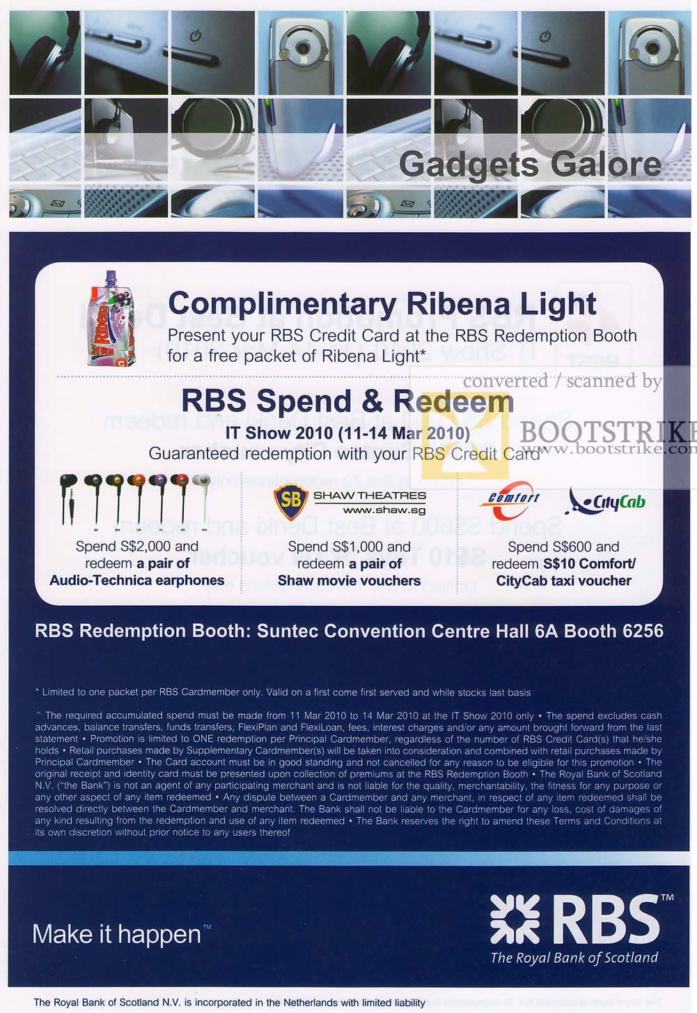 IT Show 2010 price list image brochure of RBS Credit Cards Free Ribena Light Spend Redeem