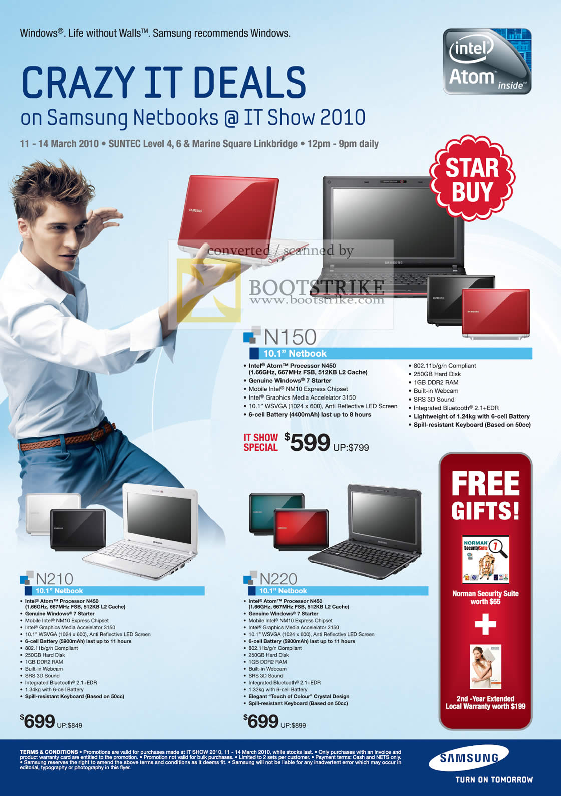IT Show 2010 price list image brochure of Samsung Netbooks N150 N210 N220