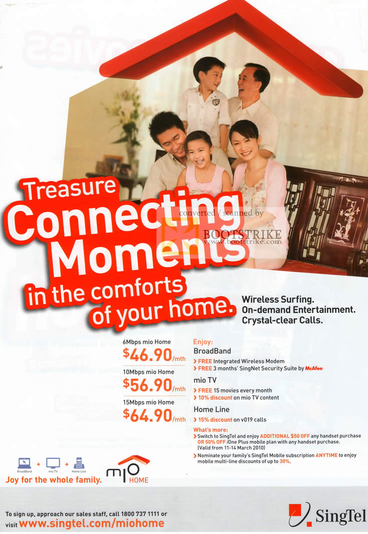 IT Show 2010 price list image brochure of Singtel Mio Home TV Broadband Home Line