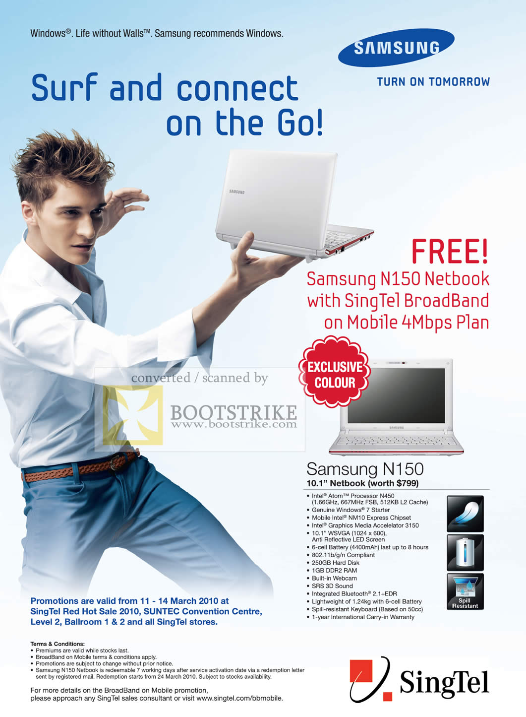 IT Show 2010 price list image brochure of Singtel Mobile Broadband Samsung N150 Netbook