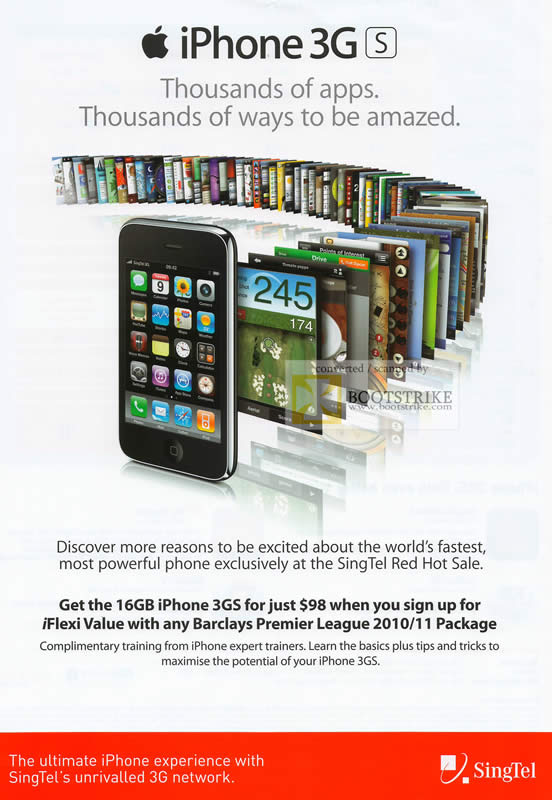 IT Show 2010 price list image brochure of Singtel IPhone 3GS IFlexi Value Barclays Premier League Package Offer