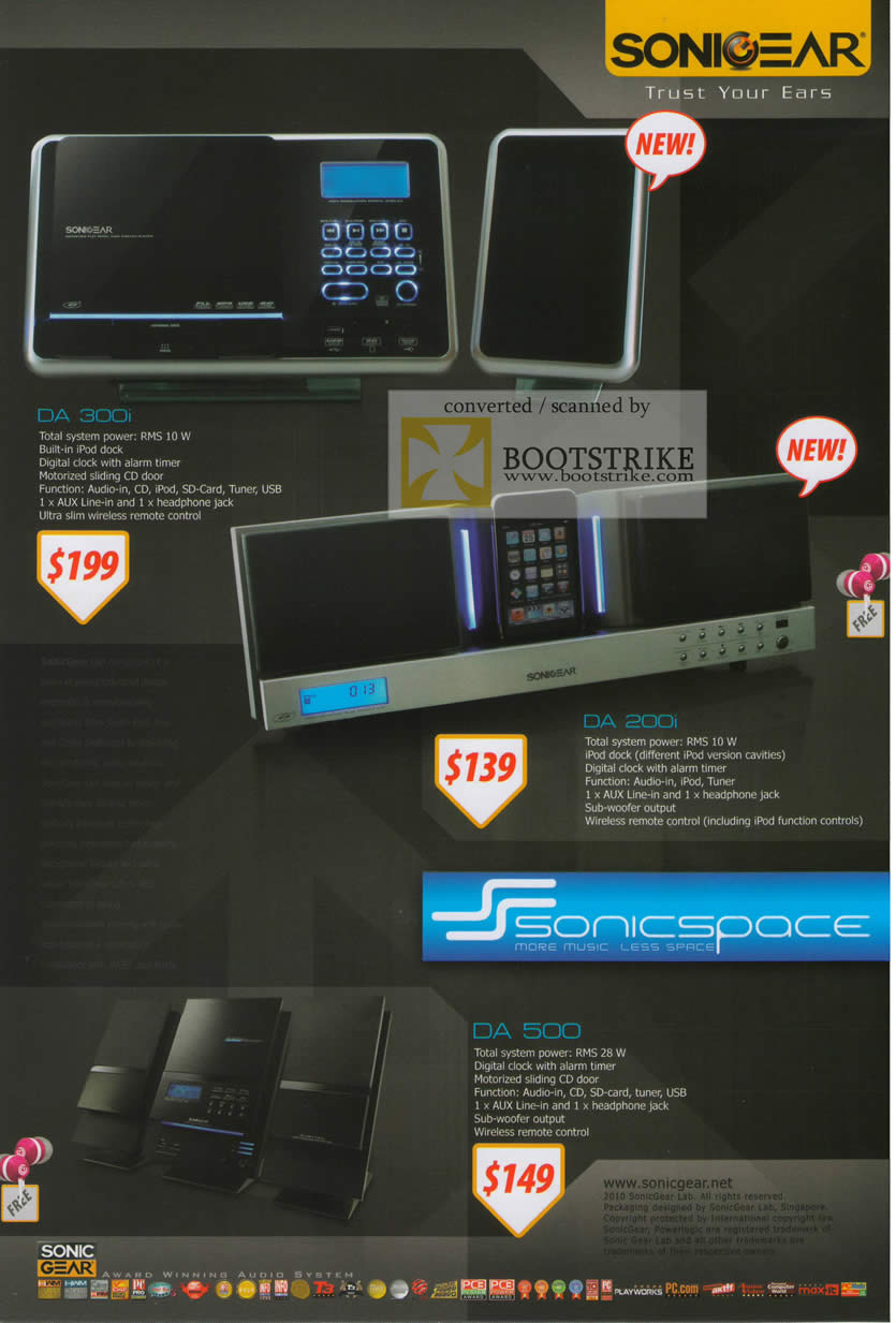 IT Show 2010 price list image brochure of SonicGear DA 300i 200i Speakers 500