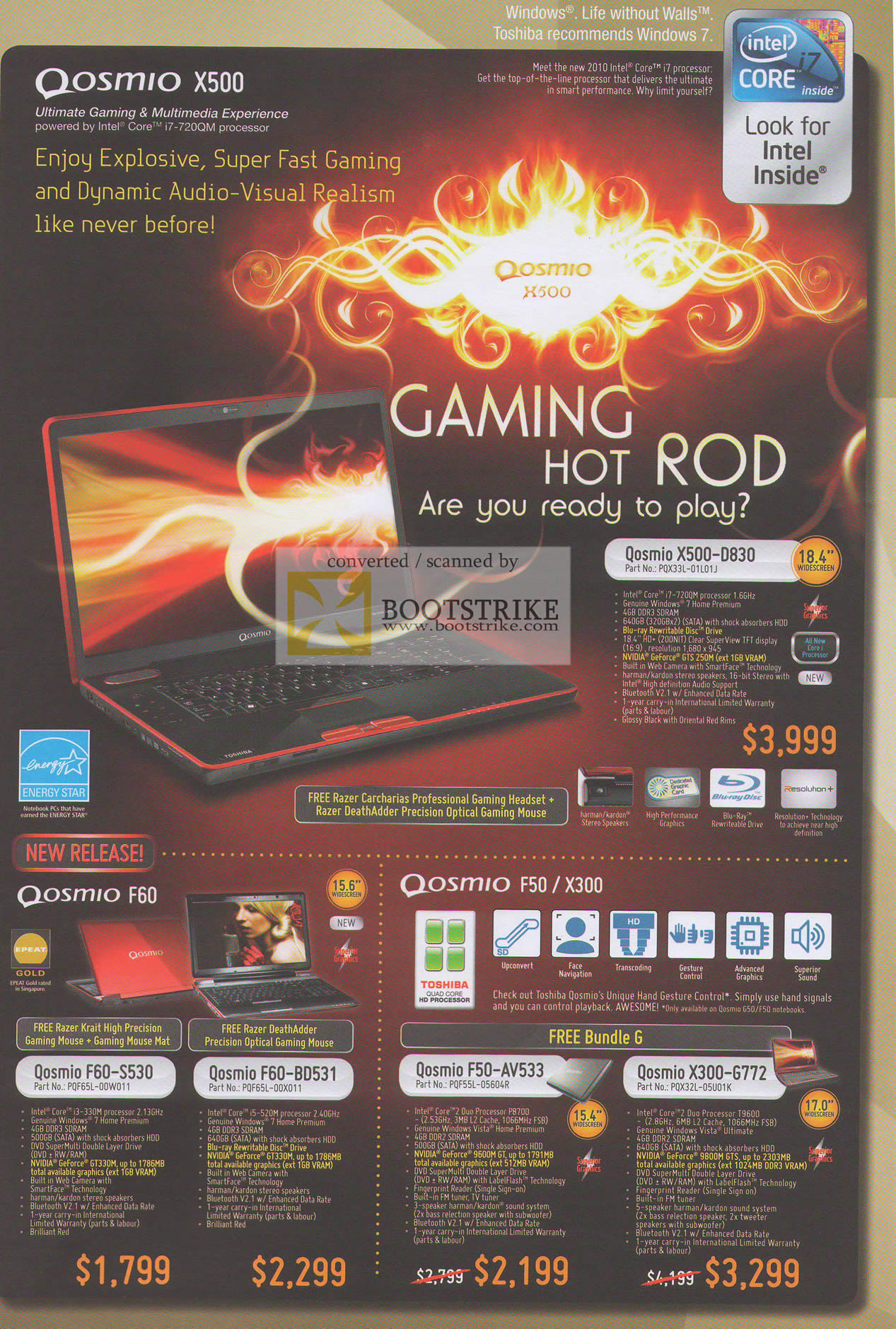 IT Show 2010 price list image brochure of Toshiba Notebook Qosmio X500 D830 F60 F50 X300 S530 BD531 AV533 G772