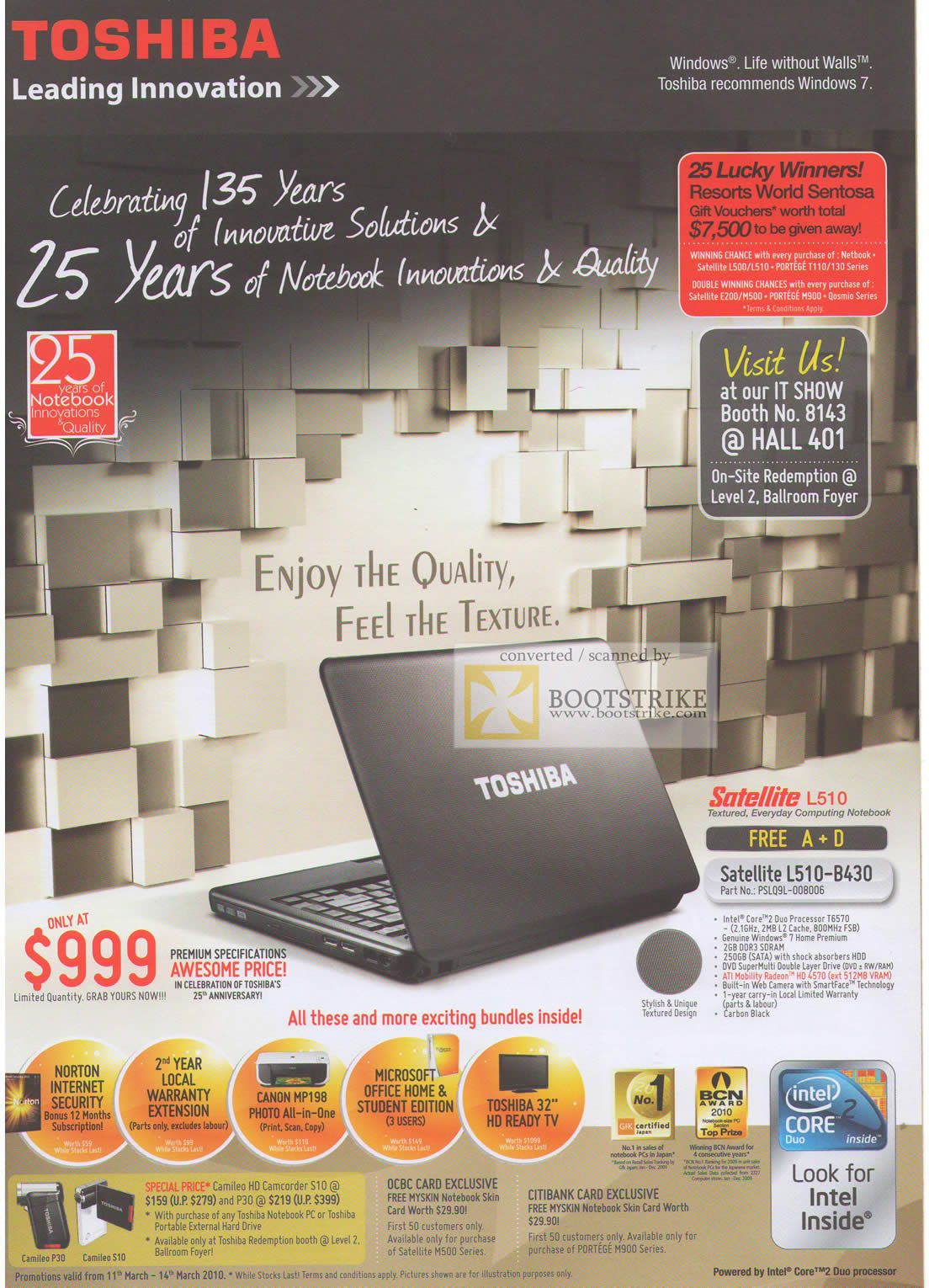 IT Show 2010 price list image brochure of Toshiba Notebook Satellite L510 B430