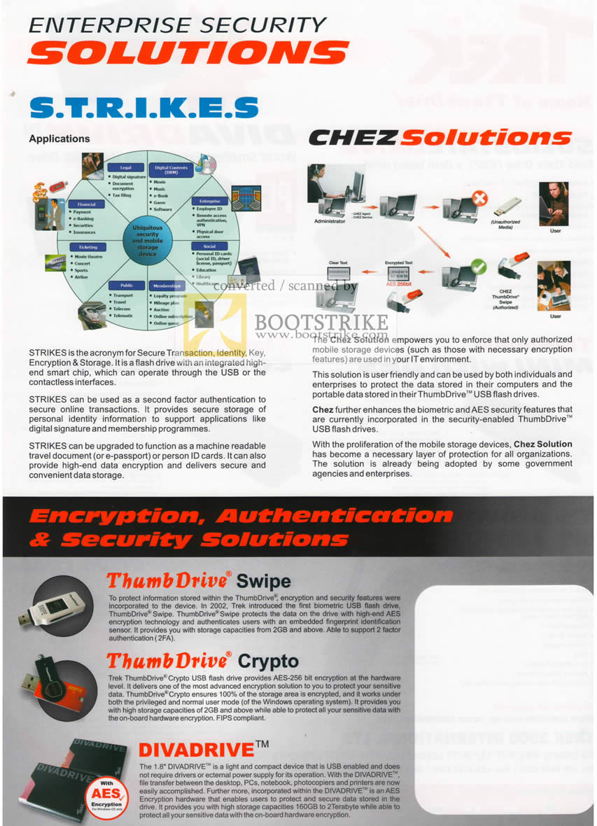 IT Show 2010 price list image brochure of Trek Enterprise Solutions Strikes Chez Solutions Thumbdrive Swipe Crypto Divadrive