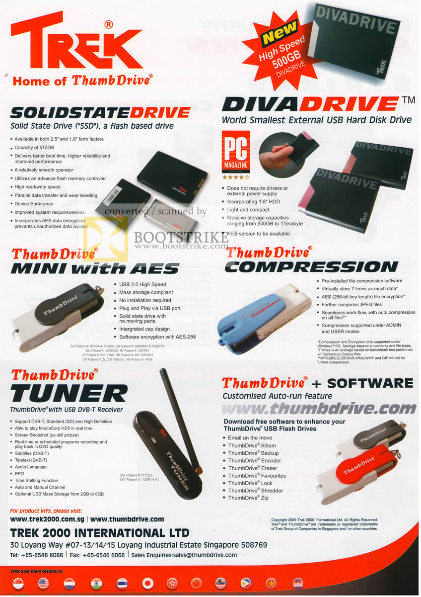 IT Show 2010 price list image brochure of Trek Thumbdrive SSD DivaDrive Mini AES Compression Tuner