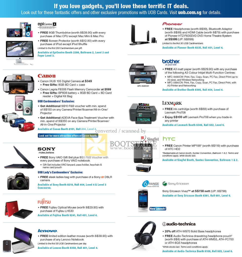 IT Show 2010 price list image brochure of UOB Cards Promotions Gift Redemptions 2