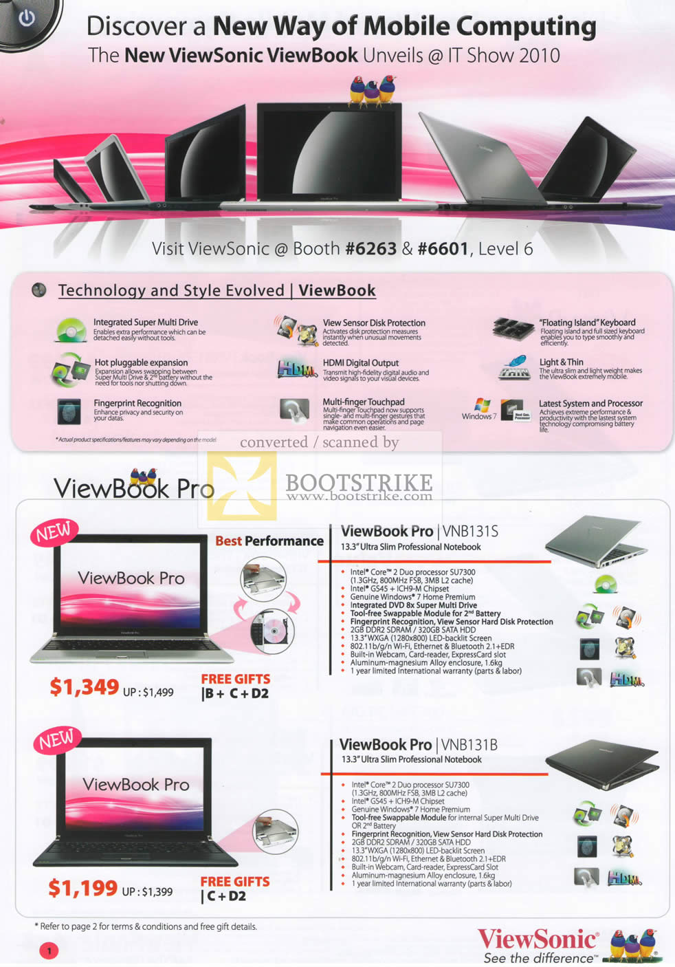 IT Show 2010 price list image brochure of ViewSonic Notebooks ViewBook Pro VNB131S VNB131B