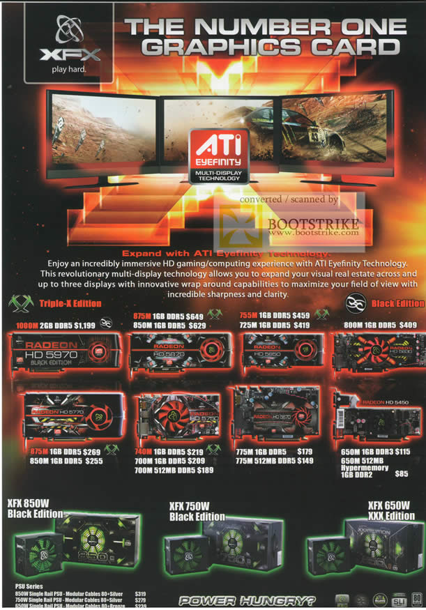 IT Show 2010 price list image brochure of XFX ATI Eyefinity Graphic Card 1000M 875M 755M 800M 850M 740M 700M 775M 650M PSU