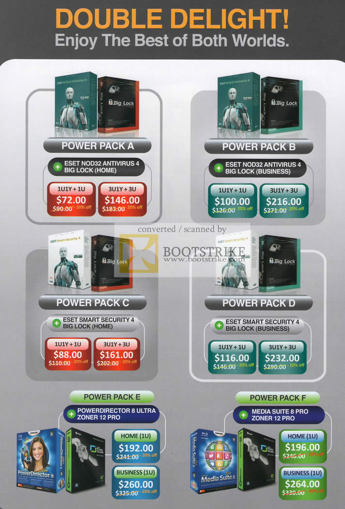IT Show 2010 price list image brochure of ESet NOD32 Antivirus Big Lock Smart Security Power Packs