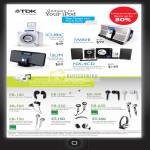 TDK IPod Speakers ICubic IWave ISlim NX 4CD Earphones Headsets EB 10 250 300 350 550 650 750 ST 150 350