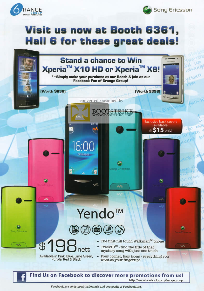 IT Show 2011 price list image brochure of 6Range Sony Ericsson Mobile Phones Yendo