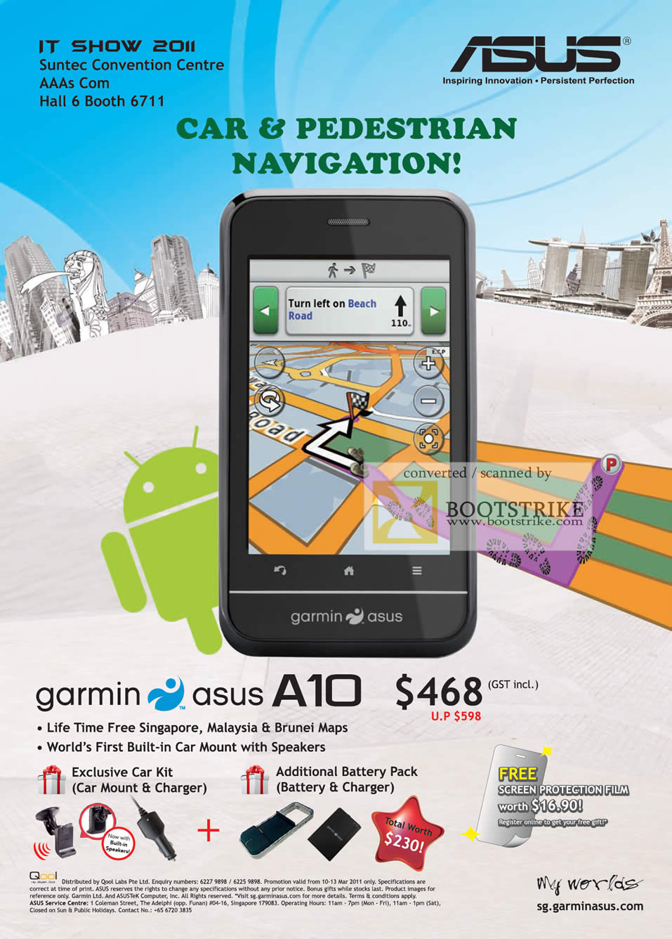 IT Show 2011 price list image brochure of AAAs Com Garmin ASUS A10 Car Pedestrian GPS Navigation