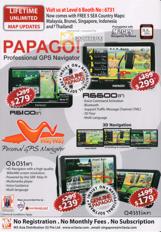 IT Show 2011 price list image brochure of AAAs Com Papago GPS Navigator R6600 R6100 Q6031 Q4311 M3GPS SLA