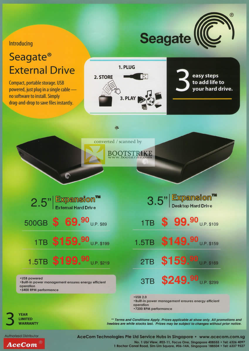 IT Show 2011 price list image brochure of Acecom Seagate External Storage Expansion Desktop Hard Drive